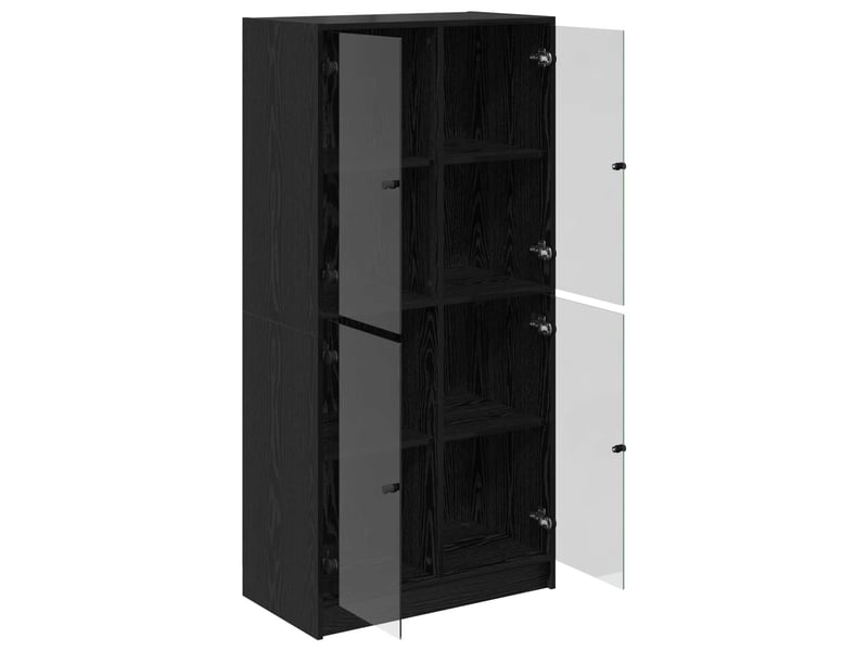  Buffet - haut armoire chêne noir 68 x 37 x 142 cm bois d'ingénierie  - Conforama E