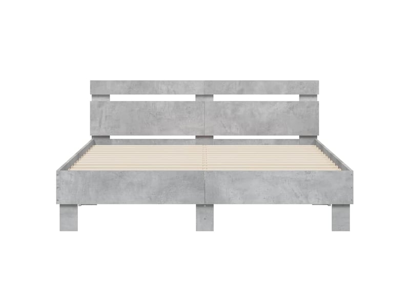 Lit double- lit adulte -  cadre de lit sans matelas gris béton 150x200 cm  - Conforama D