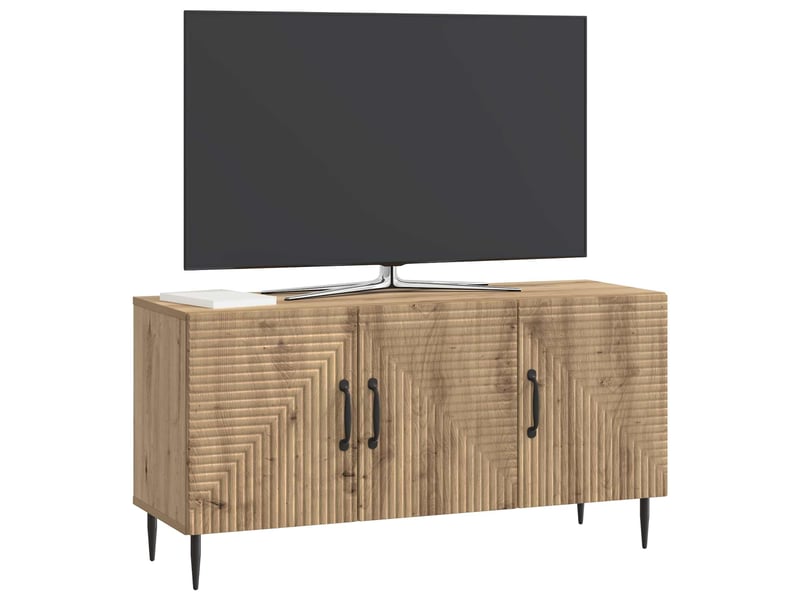  Meuble tv - banc tv - meuble de rangement 99 x 34,5 x 50 cm chêne artisanal bois d'ingénierie  - Conforama C