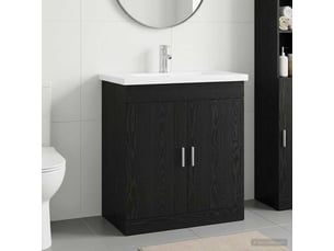 Ensemble de mobilier de salle de bain chêne noir shl8765
