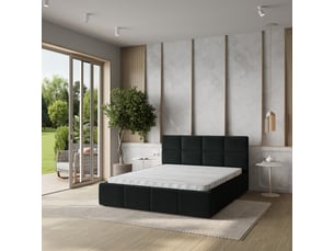Lit coffre 140x200 cm <strong>MASSENO</strong>  <strong></strong> coloris noir