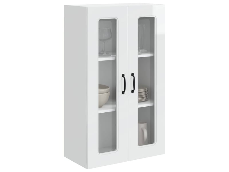 Meuble mural de cuisine | armoire de cuisine blanc brillant shl9485 - Conforama C