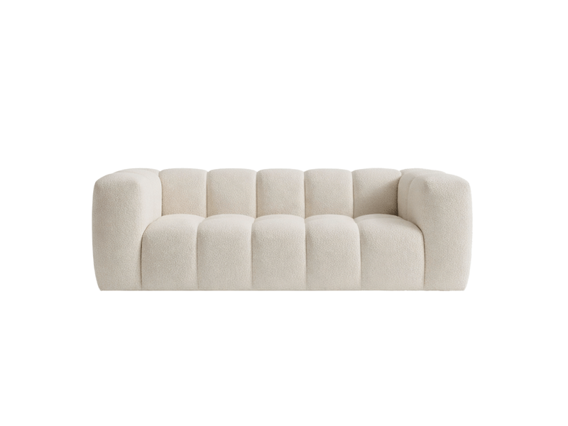 Layane - canapé 3 places tissu bouclette beige LAYANE-3-BEI - Conforama E