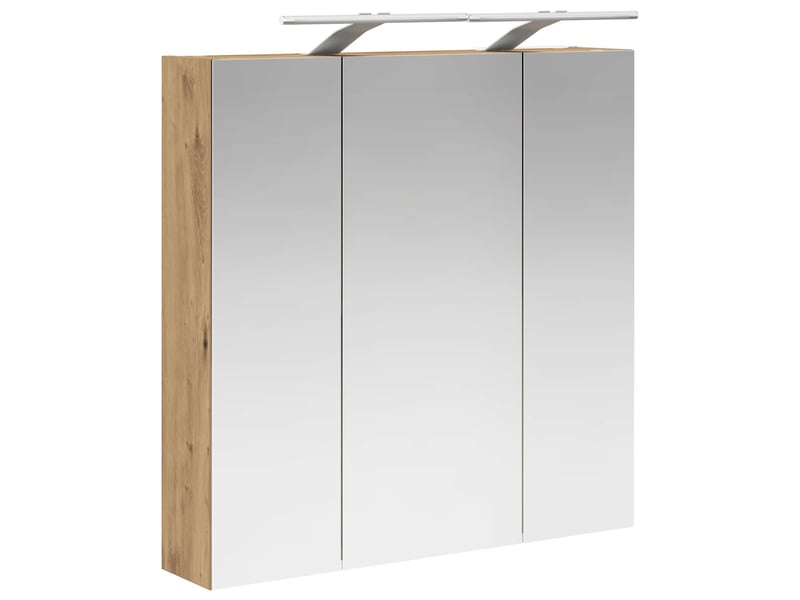 Amoire de salle de bain, meuble de salle de bain avec miroir chêne artisanal shl2893 - Conforama E