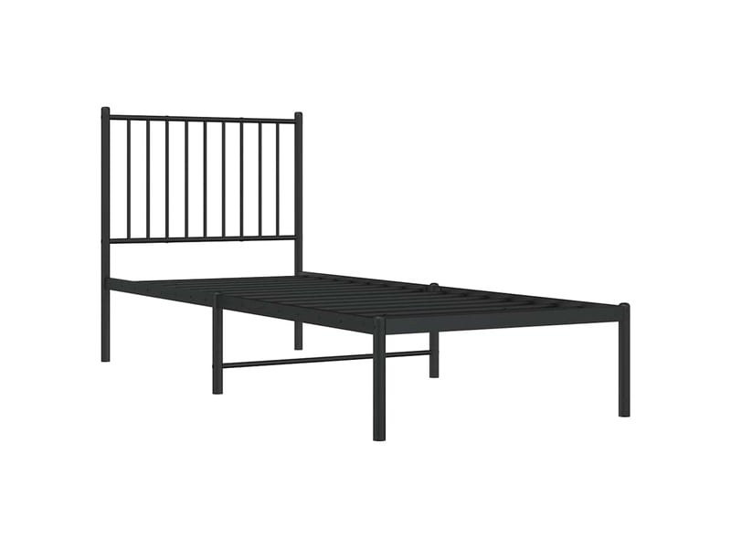  Lit simple- lit adulte -  cadre de lit métal sans matelas avec tête de lit noir 80x200 cm  - Conforama B