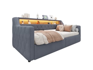 Lit banquette 90x200 cm    coloris gris