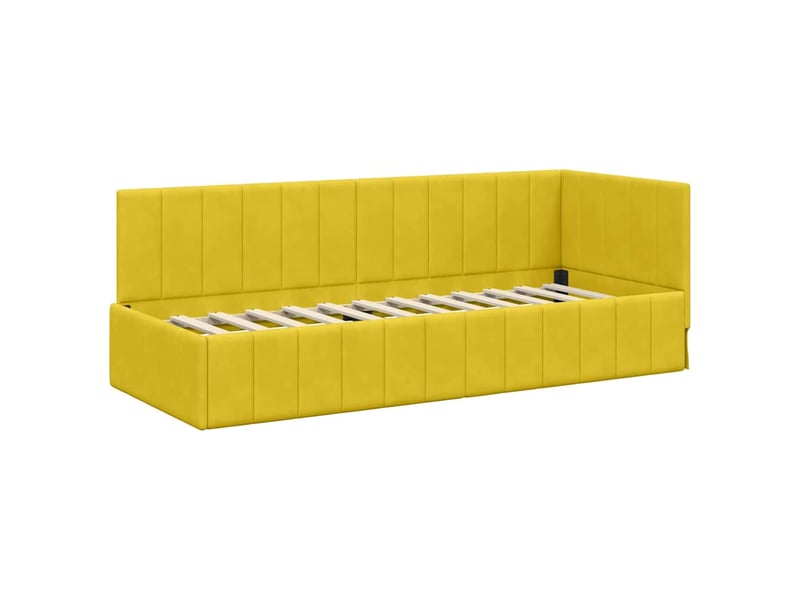  Lit adulte, lit simple, cadre de lit d'angle jaune 80cmx200cm velours cf7211  - Conforama D