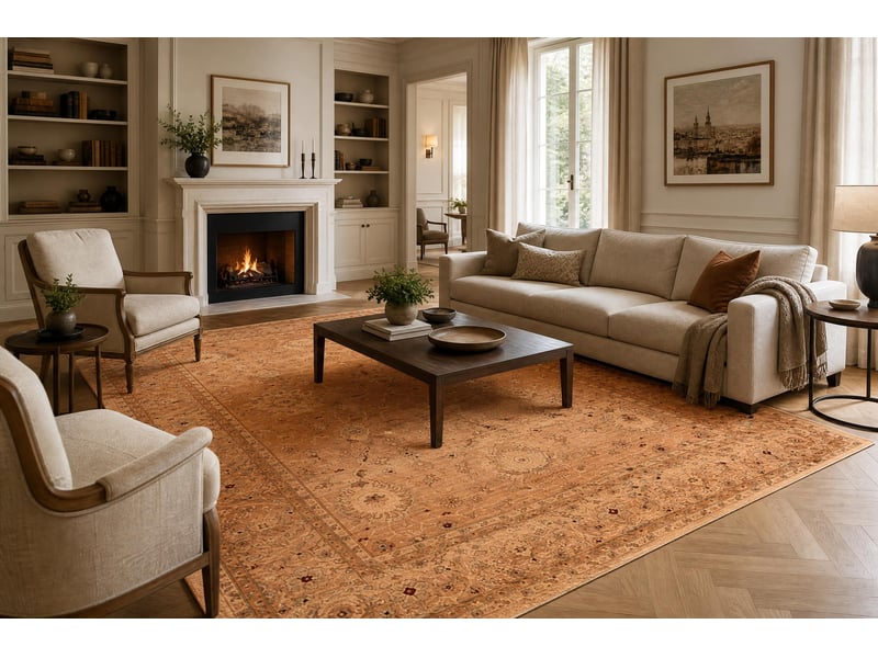  Tapis en laine kashqai 4303 101 oriental, cadre, fleurs beige   couleur saumon 160x240 cm  - Conforama E