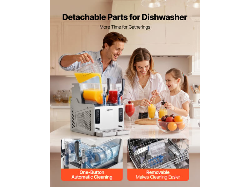  Vevor machine à granité distributeur de boissons glacées 2x3 l pour bar maison  - Conforama E