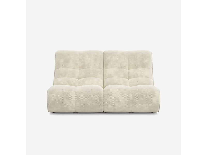 Canapé modulaire 2 places en velours doux design gardena - crème  - Conforama D