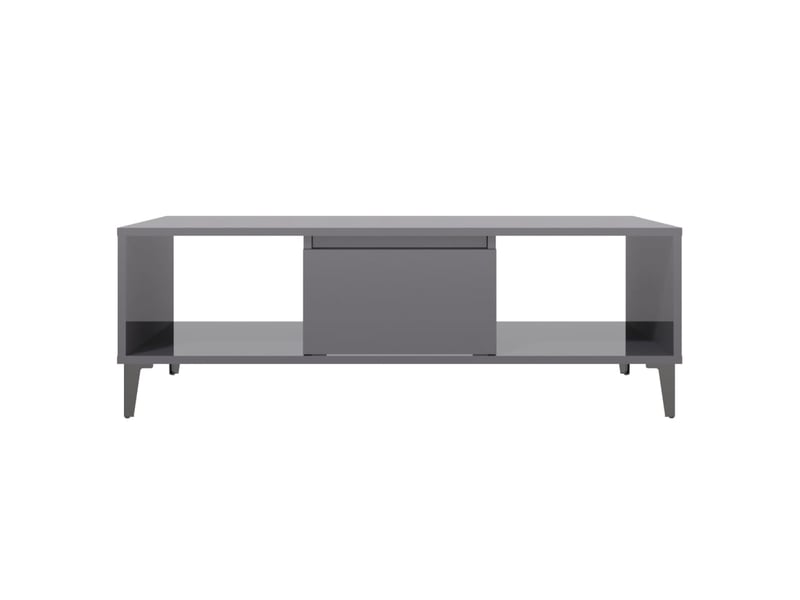  Table basse rectangulaire | table de salon gris brillant 103,5x60x35 cm bois d'ingénierie shl7986  - Conforama E