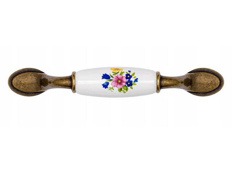  Tirant en porcelaine pour meuble, or ancienlaiton, 96 mm  - Conforama E