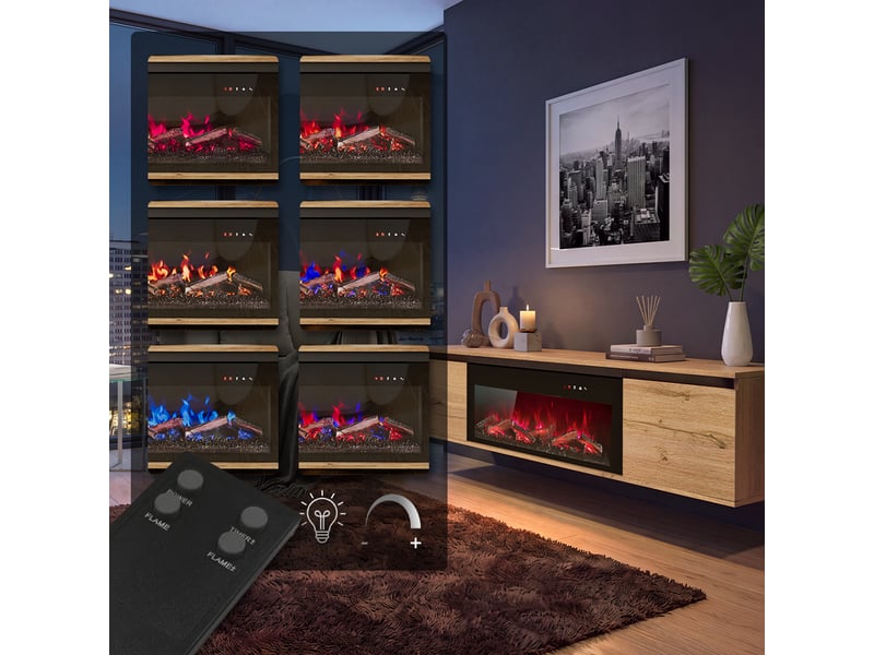  Vicco entourage de cheminée, chênenoir, 160x39cm  - Conforama D