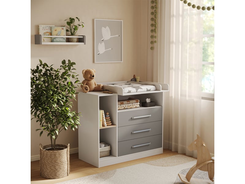  Vicco commode à langer, blancgris, 110x93cm  - Conforama C