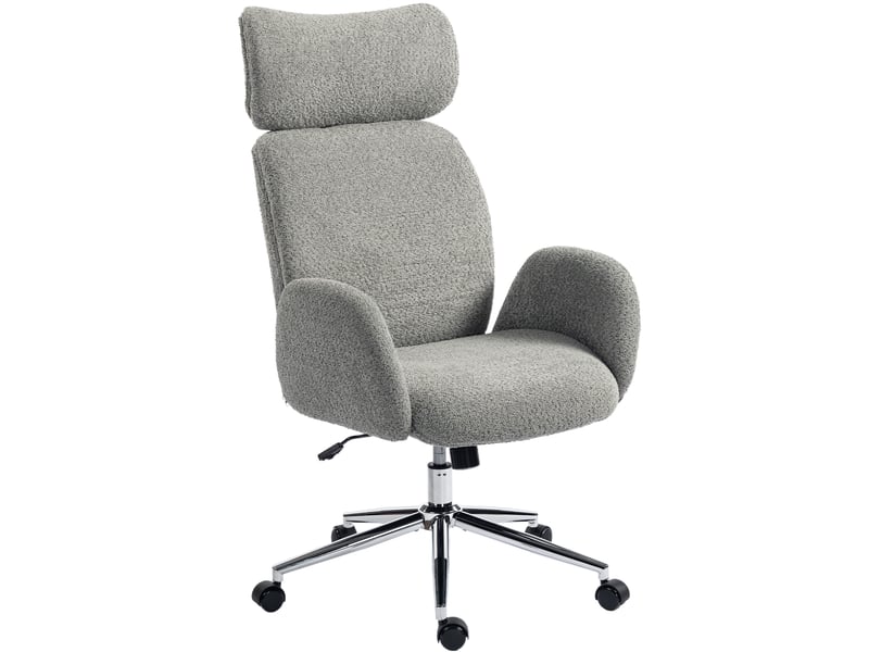 Chaise de bureau ergonomique avec appui-tête réglable, fonction inclinable, hauteur réglable, gris foncé  - Conforama B