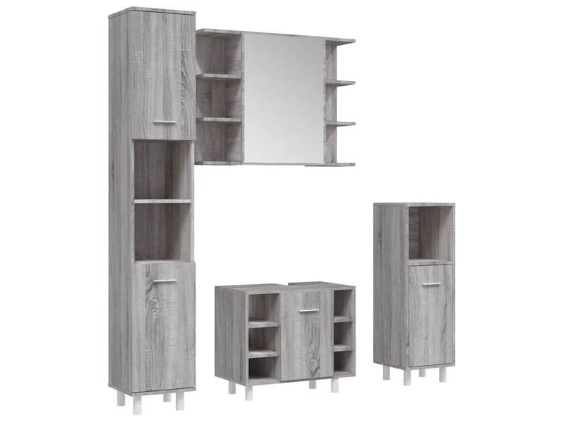  Ensemble d'armoires de salle de bain 4 pcs sonoma gris cf63027  - Conforama A