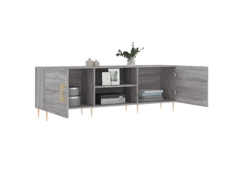  Meuble tv - banc tv - meuble de rangement sonoma gris 150x30x50 cm bois d'ingénierie  - Conforama D