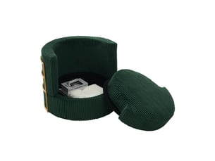Fauteuil fixe pivotant <strong>OKMYHOME</strong> <strong></strong> Velours côtelé vert vendu Par paire