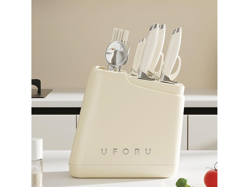  Rangement pour ustensiles de cuisine, multifonction amovible et portable - support pour baguettes amovible - pour ciseaux, aiguisage, fourchettes  - Conforama C
