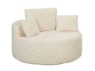 Fauteuil fixe CHICFURN  Velours côtelé beige vendu A l'unité