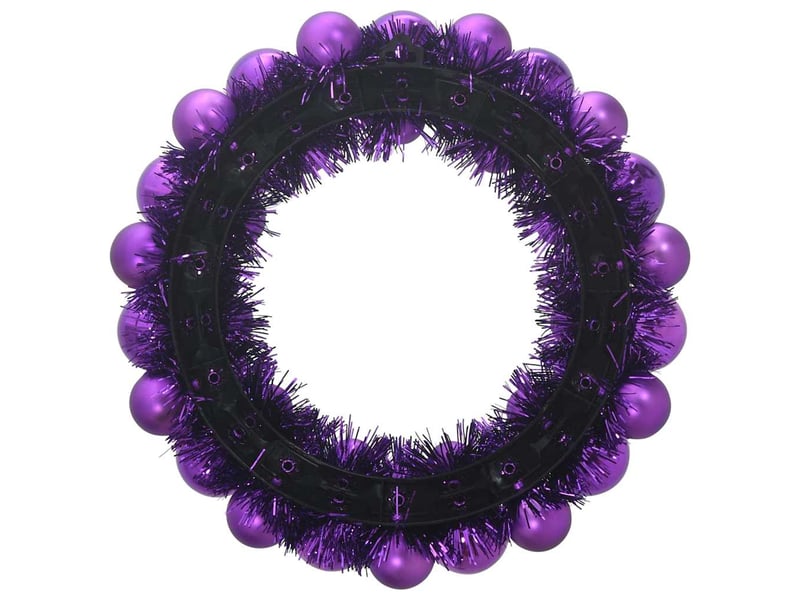  Couronnes de boules de noël 2 pcs lilas 33 x 33 x 7 cm  - Conforama E