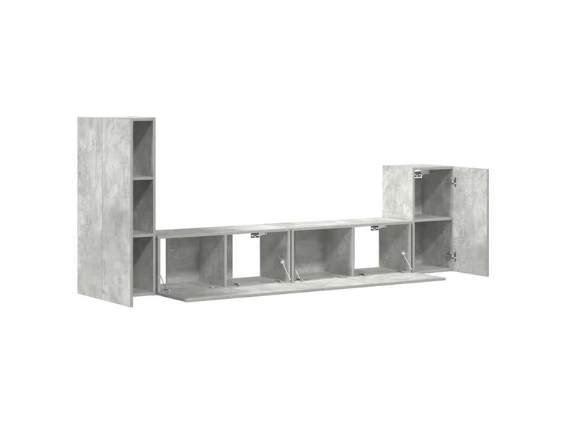  Ensemble de meubles tv 4 pcs gris béton bois d'ingénierie shl22185  - Conforama D