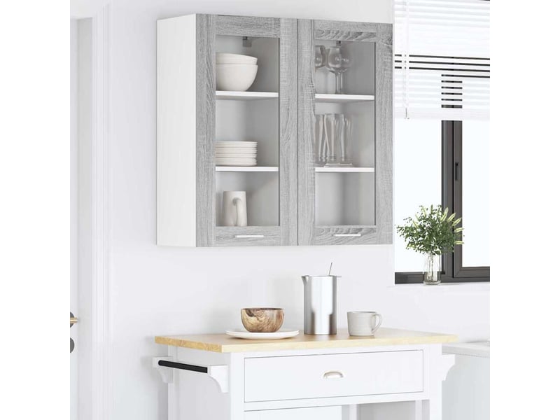  Meuble de rangement cuisine, armoire suspendue 2 pcs gris sonoma bois d'ingénierie shl3850  - Conforama D