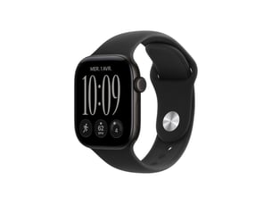 Montre connectee gps 42mm aluminium noir avec bracelet sport noir ml