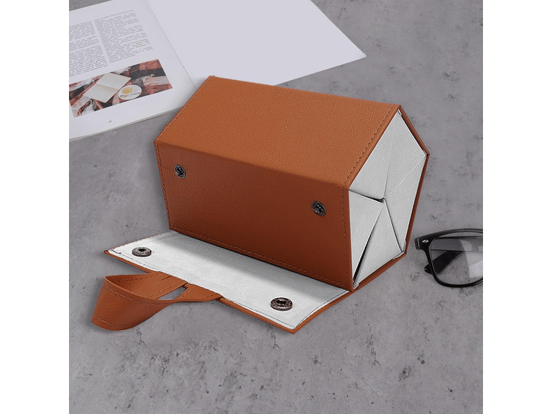 Boîte de rangement pour lunettes de soleil, 6 compartiments en (marron) cuir synthétique lunettes de soleil boîte à lunettes étui - Conforama D