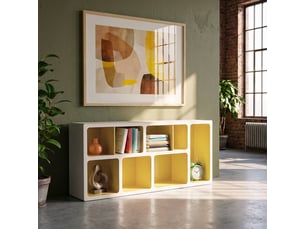 Bibliotheque coloris jaune - 80 cm x 180 cm
