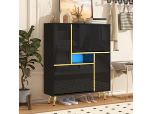 Meuble à chaussures 80x25x96 cm, deux portes avec étagères modulables, idéal pour couloir et chambre noire