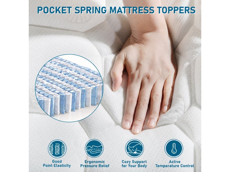 Lit double 140x200 avec 4 tiroirs, sommier et matelas inclus, tissu gris - Conforama E