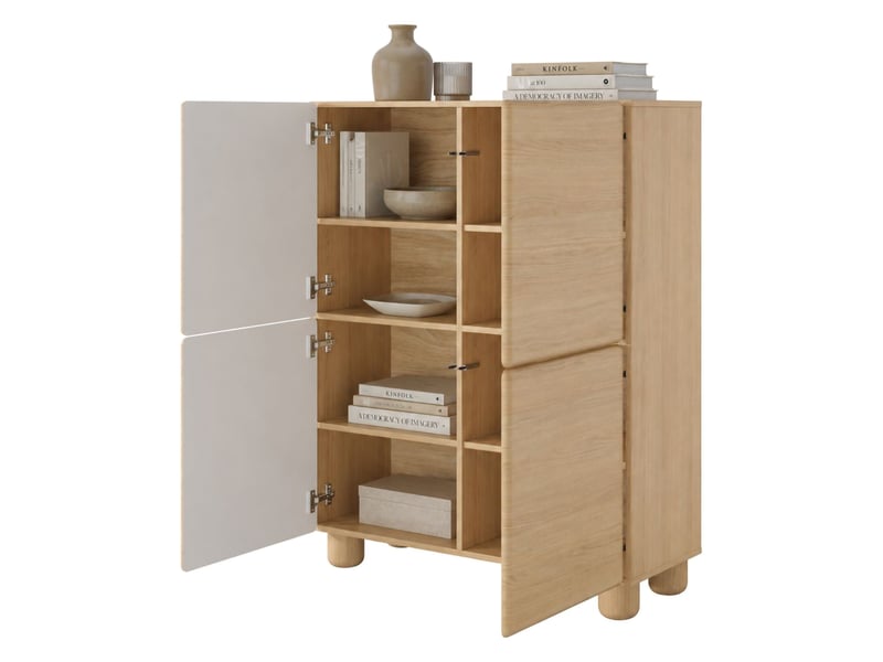  Crédence hamola, buffet 6 étagères, 100x38x125h cm chêne marron Hamola - Conforama A