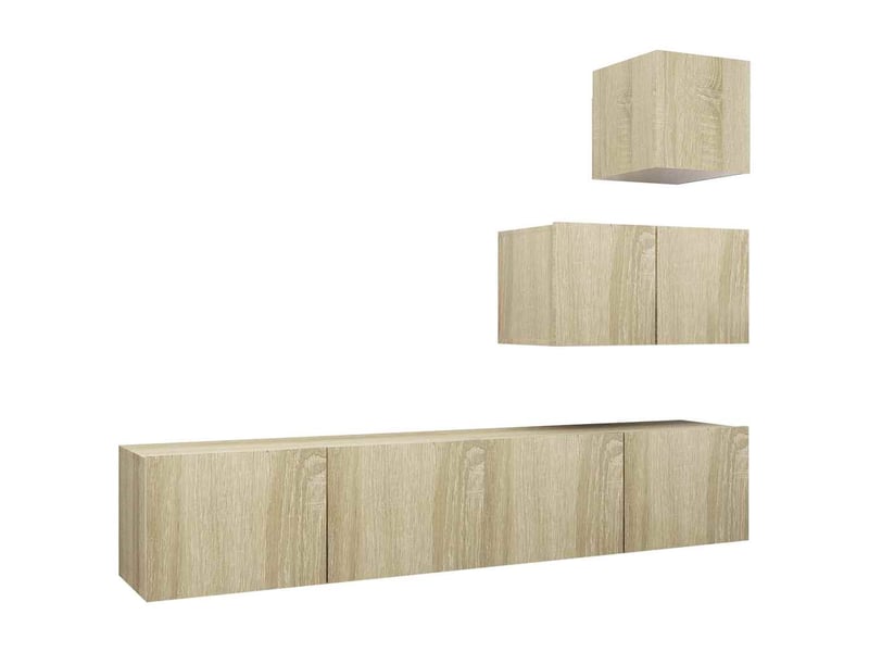  Ensemble de meuble tv - banc tv - meuble de rangement 4 pcs chêne sonoma bois d'ingénierie  - Conforama A