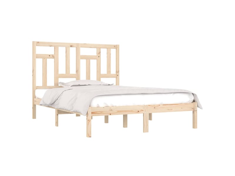  Lit double- lit adulte -  cadre de lit sans matelas 160x200 cm bois massif de pin  - Conforama B