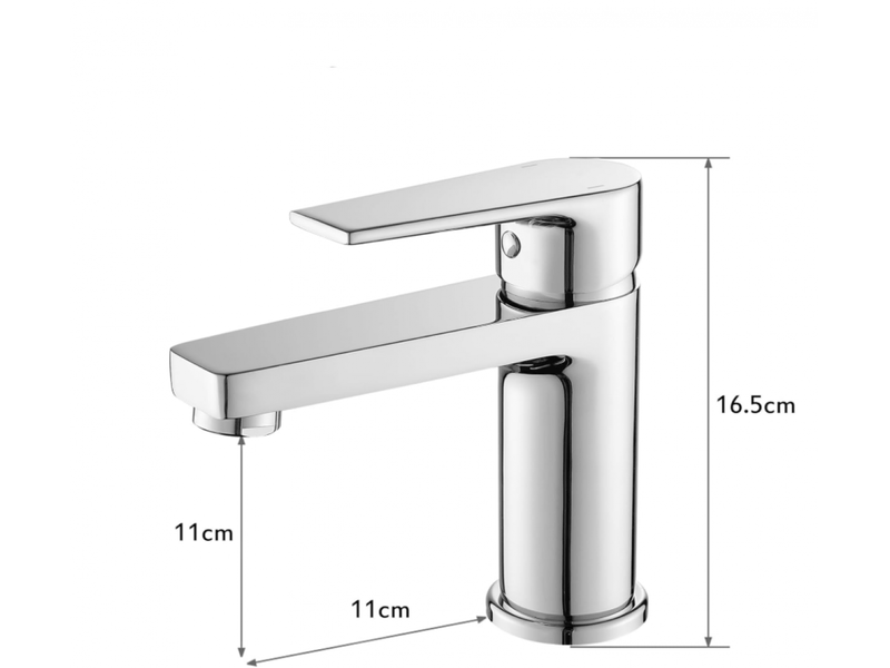  Mitigeur lavabo, robinet mélangeur avec poignée carrée, laiton chrome pour salle de bain (chaudefroide)  - Conforama B
