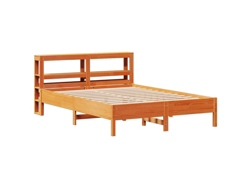  Lit double- lit adulte -  cadre de lit sans matelas  marron 150x200cm bois pin massif  - Conforama B