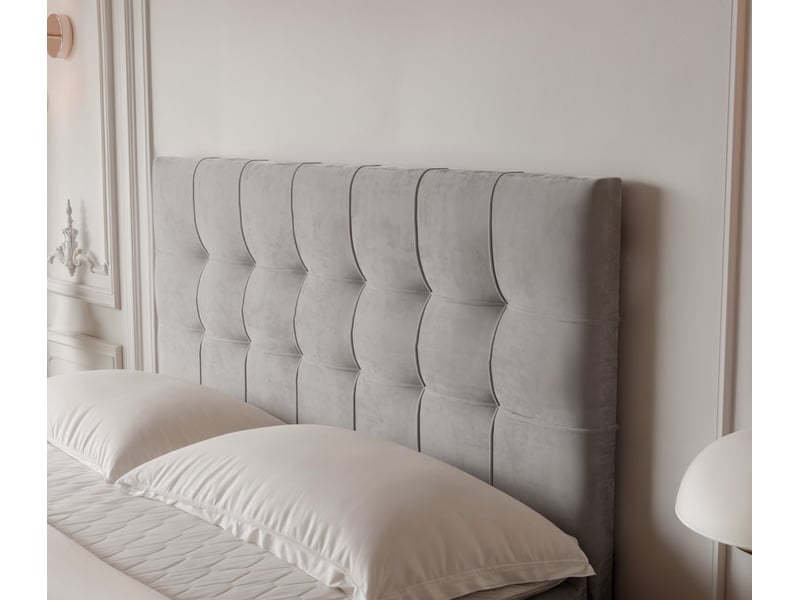  Lit adulte imperial - 160x200 cm - matelas ressorts + surmatelas - coffre de rangement - velours doux hydrofuge gris IMPERIAL - Conforama D
