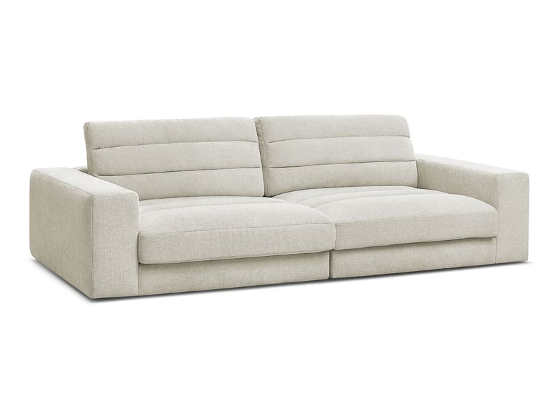  Bobochic canapé droit fixe 3 places sierra tissu texturé beige SIERRA - Conforama A