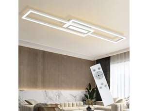 Zmh plafonnier salon led 50w plafonnier led avec intensité variable et télécommande