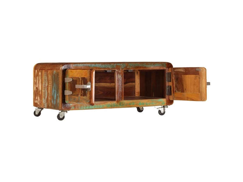  Table basse | table d'appoint salon 85x55x40 cm bois de récupération massif  - Conforama D