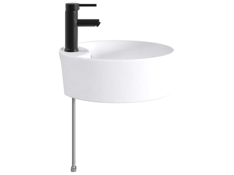 Lavabo avec robinet et évacuation noir mat 40.5x40.5x15 cm - Conforama E