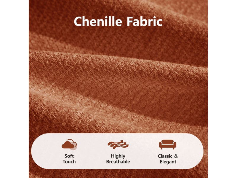 Canapé modulable 4 places sans structure en chenille orange - Conforama D