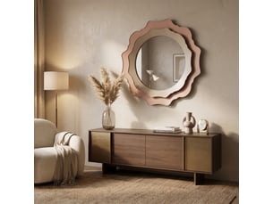 Miroir mural rond façonné 95 cm elizabeth pink radiance