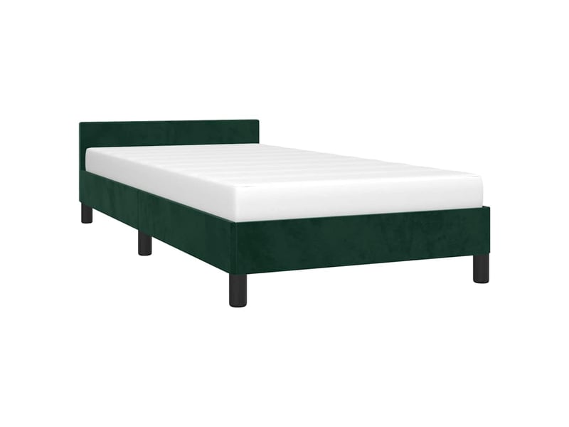  Lit simple- lit adulte -  cadre de lit sans matelas vert foncé 80x200 cm velours  - Conforama B