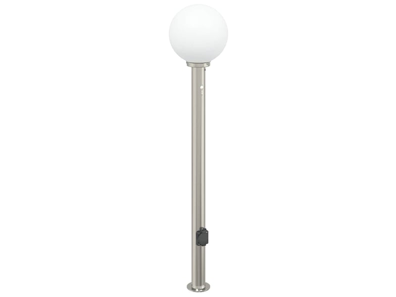 Borne lumineuse, lampadaire avec détecteur et prise 120 cm acier inoxydable ip44 - Conforama A