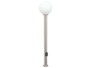 Borne lumineuse, lampadaire avec détecteur et prise 120 cm acier inoxydable ip44