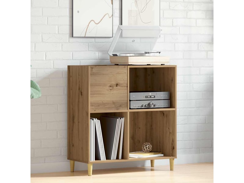  Armoire à disques, armoire de rangement chêne artisanal 84,5x38x89cm bois ingénierie shl17  - Conforama C