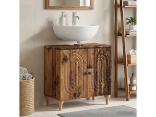 Meuble sous lavabo de salle de bain alkmaar bois ancien cf64799