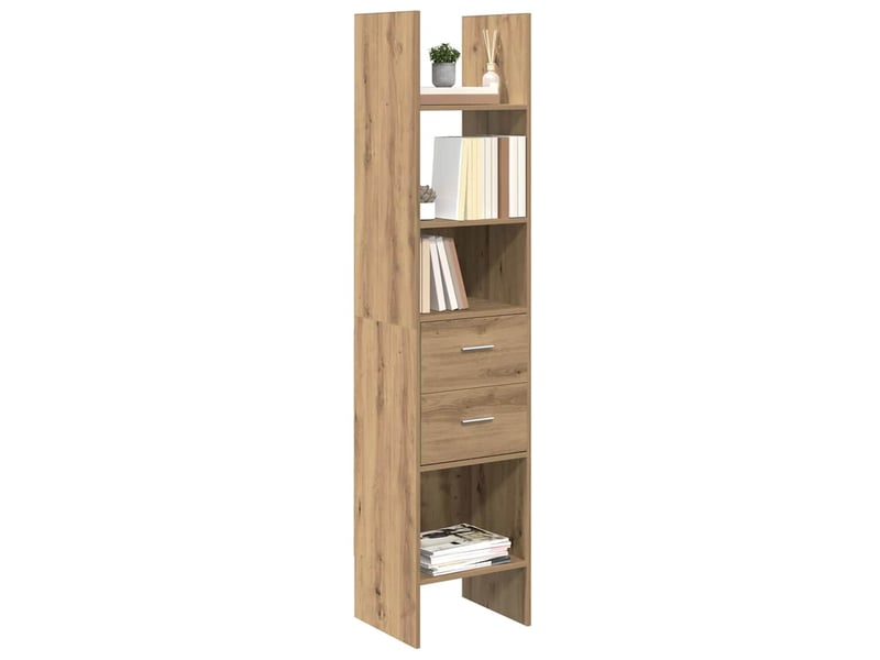 Bibliothèque 2 niveaux, armoire à livres 40 x 35 x 180 cm bois d'ingénierie shl9387 - Conforama C